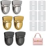6x Taschenschl&ouml;sser Edelstahl, Diy Geldb&ouml;rsenverschluss, Gold, Silber, Gun...