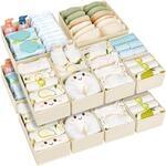 Schubladen Organizer 15er Set Faltbar F&uuml;r Kleiderschrank, Beige