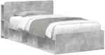 Bettgestell Mit Stauraum Betongrau 90 X 200 Cm Holzwerkstoff Vidaxl