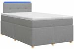 Boxspringbett Mit Matratze Hellgrau 120 X 200 Cm Stoff Vidaxl