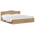 Bed Frame With Storage And Headboard Artisan Oak 180 X 200 Cm Vidaxl