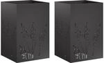 Vidaxl Garden Planter 2 Pcs Black 50 X 50 X 75 Cm Cold-rolled Steel