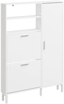 Sobuy Schuhkipper Schmal In Wei&szlig; Schuhschrank Mit 2-in-1-funktion, Tiefe 14 Cm 
