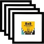 Bilderrahmen 20x20cm 4er-set Holzoptik Mit Acrylglas Und Passepartout F&uuml;r...