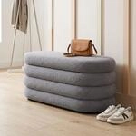 Relaxdays Sitzbank, Stauraum, Teddystoff, Gepolstert, Flur, Schlafzimmer, Hxbxt: 42 X