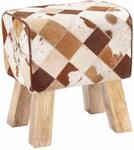 Bank 40 X 30 X 45 Cm Echtes Leder Braun-patchwork Vidaxl