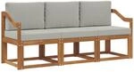 Outdoor-sofagarnitur 3 Stk. 3-sitzer Natur Und Hellgrau Vidaxl