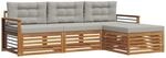 Outdoor-sofagarnitur 4 Stk. 3-sitzer Natur Und Hellgrau Vidaxl