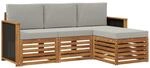 Vidaxl Outdoor Sofa Set 4 Pcs Natural And Light Grey