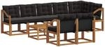 Outdoor-sofagarnitur 9 Stk. 8-sitzer Natur Und Schwarz Vidaxl