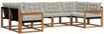 Vidaxl Outdoor Sofa Set 6 Pcs Natural And Light Grey