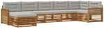 Outdoor-sofagarnitur 7 Stk. 7-sitzer Natur Und Hellgrau Vidaxl