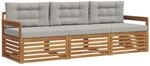 Outdoor-sofagarnitur 3 Stk. Natur Und Hellgrau Vidaxl