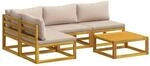 Sofa-set 5 Stk. Natur Massivholz Akazie Vidaxl