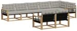 Outdoor-sofagarnitur 8 Stk. 8-sitzer Wei&szlig; Und Hellgrau Vidaxl