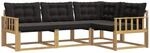 Vidaxl Outdoor Sofa Set 4 Pcs White And Black