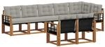 Outdoor-sofagarnitur 8 Stk. 7-sitzer Natur Und Hellgrau Vidaxl