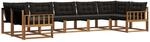 Vidaxl Outdoor Sofa Set 7 Pcs Natural And Black