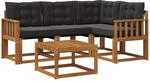 Vidaxl Outdoor Sofa Set 5 Pcs Natural And Black
