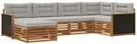 Outdoor-sofagarnitur 6 Stk. 6-sitzer Natur Und Hellgrau Vidaxl
