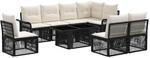 Gartensofa-set 9 Stk. Schwarz Und Cremewei&szlig; Poly-rattan Vidaxl