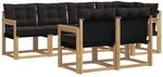 Outdoor-sofagarnitur 7 Stk. 7-sitzer Wei&szlig; Und Schwarz Vidaxl