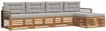 Outdoor-sofagarnitur 5 Stk. 4-sitzer Natur Und Hellgrau Vidaxl