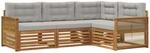 Outdoor-sofagarnitur 4 Stk. 4-sitzer Natur Und Hellgrau Vidaxl
