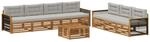 Outdoor-sofagarnitur 8 Stk. 7-sitzer Natur Und Hellgrau Vidaxl
