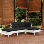 Vidaxl 4 Piece Garden Lounge Set With Cushions Solid Pinewood