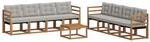 Outdoor-sofagarnitur 9 Stk. 8-sitzer Natur Und Hellgrau Vidaxl