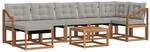 Vidaxl Outdoor Sofa Set 8 Pcs Natural And Light Grey