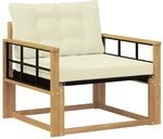 Outdoor-sofagarnitur Massives Akazienholz Und Textilene Vidaxl