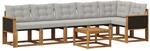 Outdoor-sofagarnitur 7 Stk. 6-sitzer Natur Und Hellgrau Vidaxl