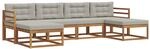 Outdoor-sofagarnitur 6 Stk. 6-sitzer Natur Und Hellgrau Vidaxl