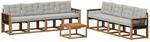 Outdoor-sofagarnitur 9 Stk. 8-sitzer Natur Und Hellgrau Vidaxl