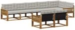 Outdoor-sofagarnitur 8 Stk. 8-sitzer Natur Und Hellgrau Vidaxl