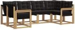 Vidaxl Outdoor Sofa Set 6 Pcs White And Black