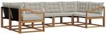 Vidaxl Outdoor Sofa Set 6 Pcs Natural And Light Grey