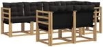 Outdoor-sofagarnitur 7 Stk. 7-sitzer Wei&szlig; Und Schwarz Vidaxl