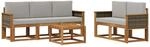 Outdoor-sofagarnitur 6 Stk. 5-sitzer Natur Und Hellgrau Vidaxl