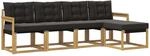 Vidaxl Outdoor Sofa Set 5 Pcs 5-seaters White And Black