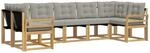 Outdoor-sofagarnitur 7 Stk. 7-sitzer Wei&szlig; Und Hellgrau Vidaxl