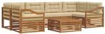 Outdoor-sofagarnitur 7 Stk. 6-sitzer Natur Und Beige Vidaxl