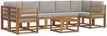 Outdoor-sofagarnitur 8 Stk. 7-sitzer Natur Und Hellgrau Vidaxl