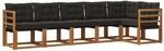 Vidaxl Outdoor Sofa Set 6 Pcs Natural And Black