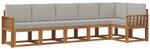 Outdoor-sofagarnitur 6 Stk. 6-sitzer Natur Und Hellgrau Vidaxl