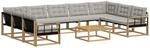 Outdoor-sofagarnitur 10 Stk. 9-sitzer Wei&szlig; Und Hellgrau Vidaxl