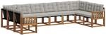Outdoor-sofagarnitur 10 Stk. 10-sitzer Natur Und Hellgrau Vidaxl
