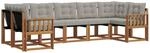 Outdoor-sofagarnitur 7 Stk. 7-sitzer Natur Und Hellgrau Vidaxl
